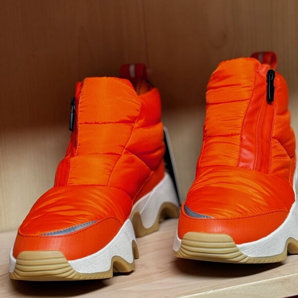 Sorel Women Orange Waterproof Kinetic Impact Bootie size 7 NWT zipper front puff - Picture 5 of 9